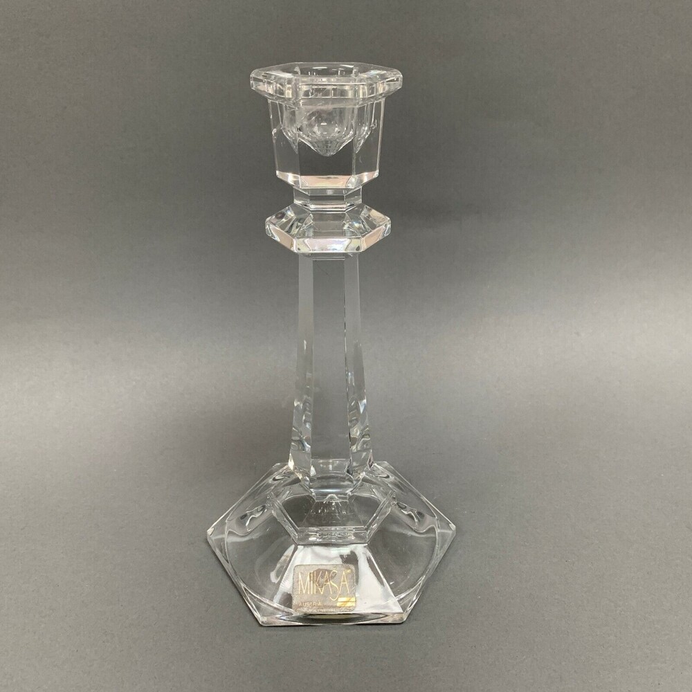 Mikasa Clear Crystal Candle Holder Austria 7 1/8" high